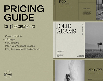 PRICING GUIDE TEMPLATE for photographers