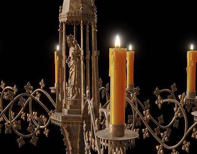 Gothic candlestick from Serbian monastery Visoki Dečani