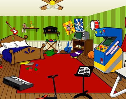 Messy Kids Room Illustration