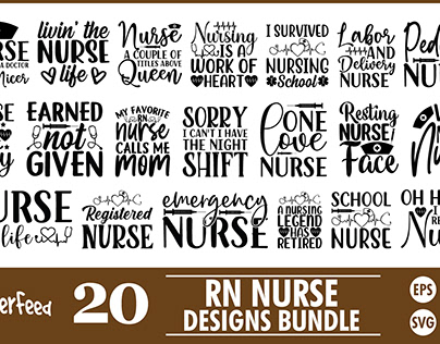 RN Nurse SVG Designs Bundle