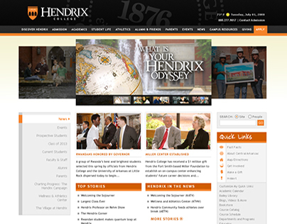 Hendrix College Website 2008-2009 Redesign