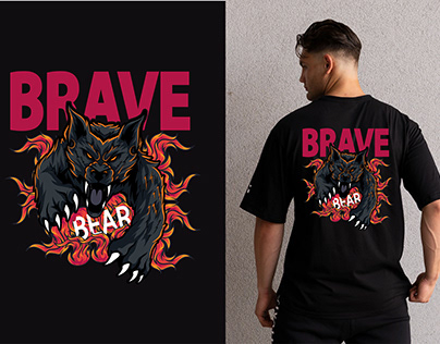 Brave bear t shirt design