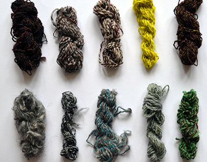 Collection of hand spun  yarns using natural fibres