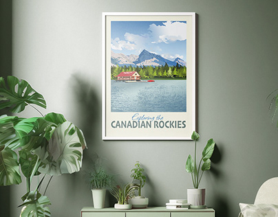 Landscape illustration poster & postcard