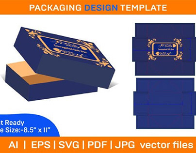 Corrugated Gift Box Packaging Design Template