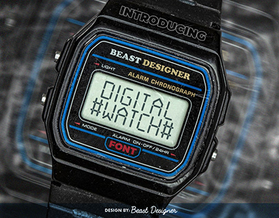 Digital Watch Font by Beast Designer