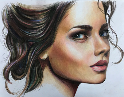 Portrait with colored pencils