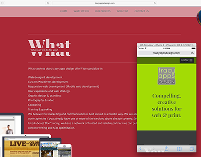 tracy apps design - website redesign