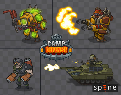 Spine Animation Project : CAMP DEFENSE (part 2)
