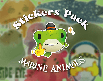 MARINE ANIMALS / stickers pack