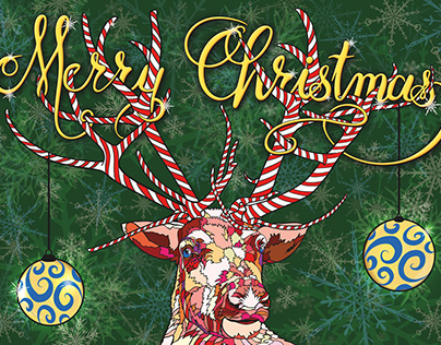 Christmas Card - Reindeer Illustration