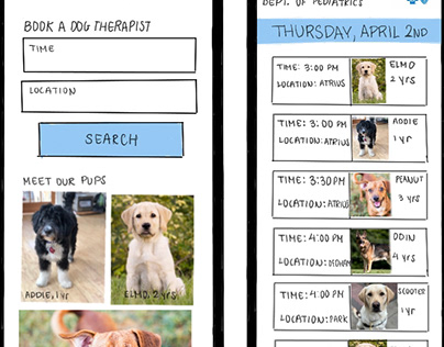 Therapy Dog Scheduling App Prototype