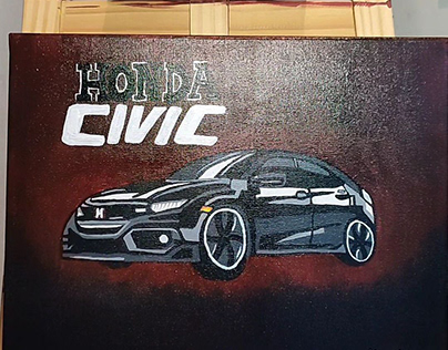Honda Civic Canvas Painting