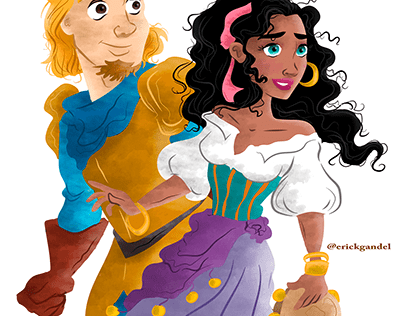 Ilustración Esmeralda y Febo