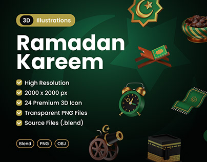 Ramadan Kareem 3D illustration Pack