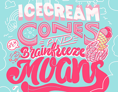 Icecream Cones and brainfreeze moans Poster