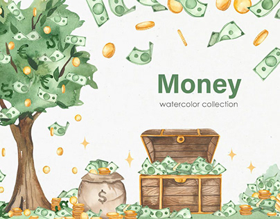 Money watercolor collection