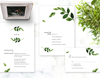 Greenery Wedding Invitation Set