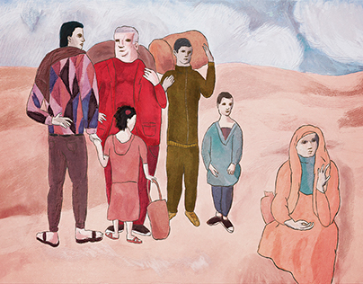 Illust | Family of s̶a̶l̶t̶i̶m̶b̶a̶n̶q̶u̶e̶s̶ Syrians