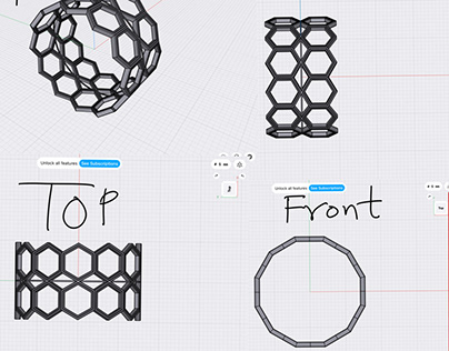 Hexagon ring designed in Shapr 3d