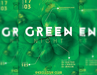 Green Night - Seasonal A5 Flyer Template
