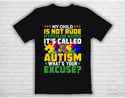 World Autism Day t shirt design vector
