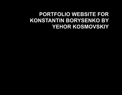 Portfolio website for Konstantin Borysenko