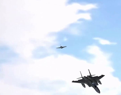 jet fighter 3d flight simulation scene