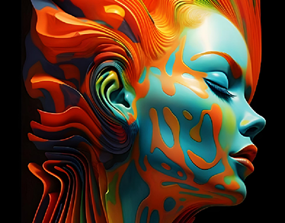 Woman's Colorful Closeup