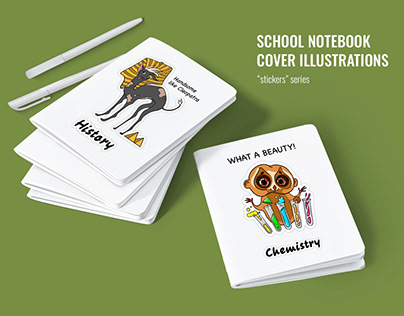 Covers for school notebooks in sticker style