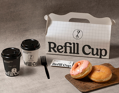 Refill Cup Coffee Shop Brand Identity