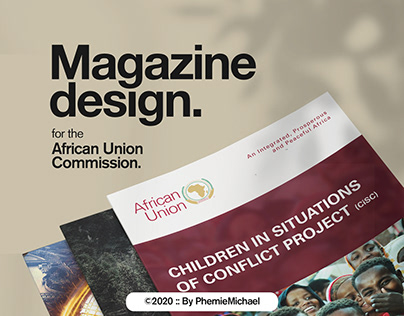 Magazine design for the African Union.