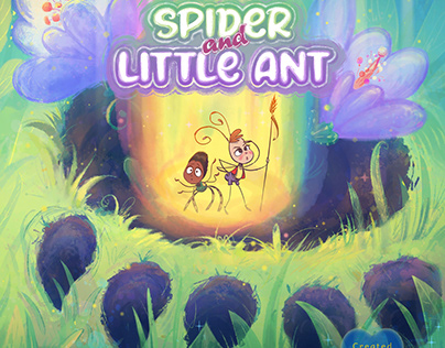 Illustrations for children's book Spider and little Ant
