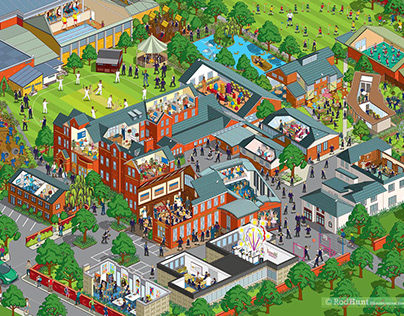 Campus Map Illustration: Cheltenham Prep School