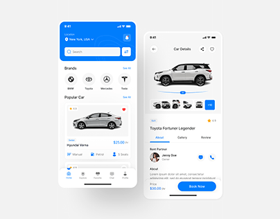 Car Rental App UIUX Design | Car Rent App Design | UIUX
