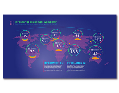 Vector infographic design with world map