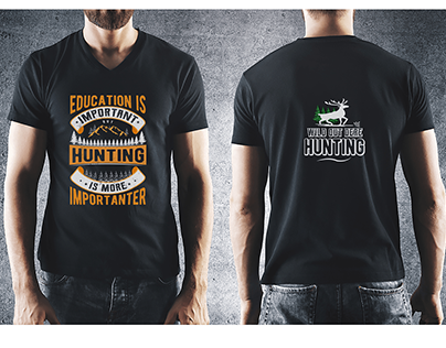 Hunting Typography T shirt Design