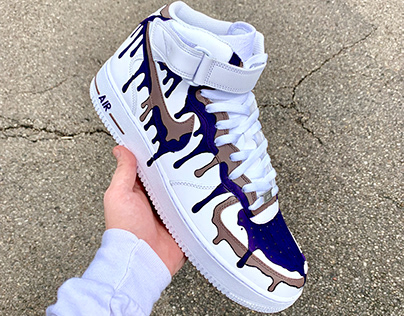 Custom "PB&J" Nike High top Air Force 1 Sneakers