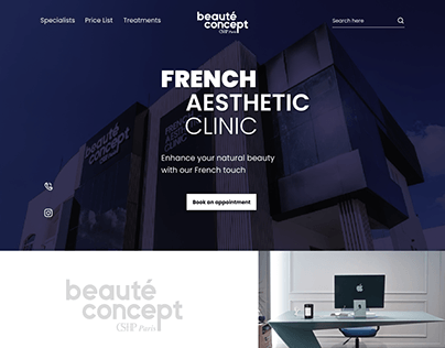 Web Design concept for Beauté Concept.