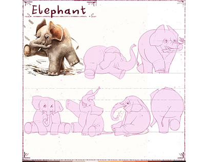 Character design -Ozbel and the Elephant Kenji Miyazawa