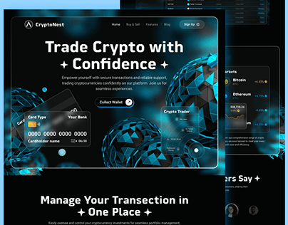 Crypto Trading Website With Glass Style