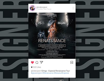 Flyer Digital - Gringa Especial Renaissance Tour