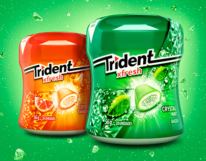 Trident Xfresh 3D packs, crystals and gum