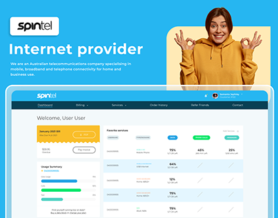 Dashboard for telecommunications company SpinTel