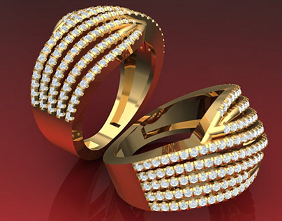 The Swathe Diamond Ring Gold- 14k 5.5gm Stone- 0.958ct