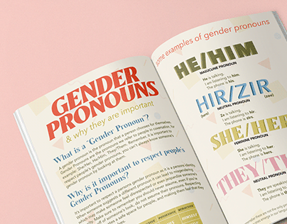 LGBTQ+ Zine, Gender Pronouns Page