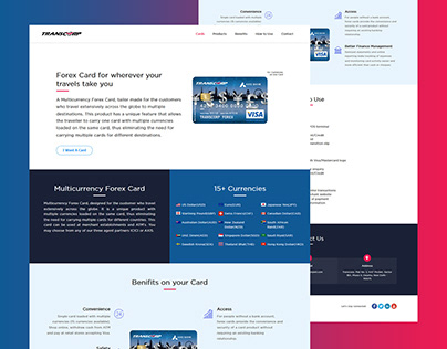 Forex Card | Landing Page concept | Trending design