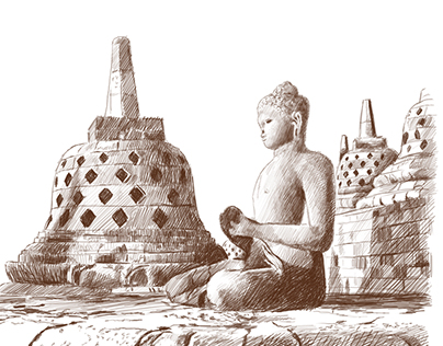 Java Borobudur sketch