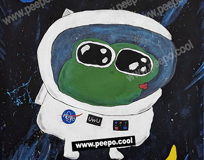 Pepe Painting Meme Art In Acrylic