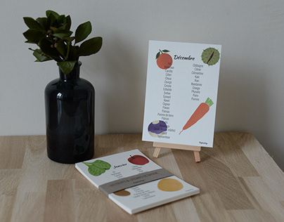 Seasonal fruit and vegetable calendar - Illustration